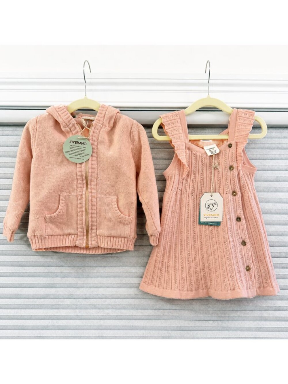 Viverano Organic Cotton Pink Knit Bundle 12–24M NWT Boutique Baby Girl
